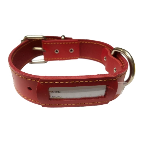 COLLAR CUERO BUZON NATURAL 45x3cm - Imagen 2
