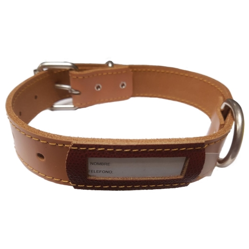 COLLAR CUERO BUZON NATURAL 45x3cm - Imagen 3