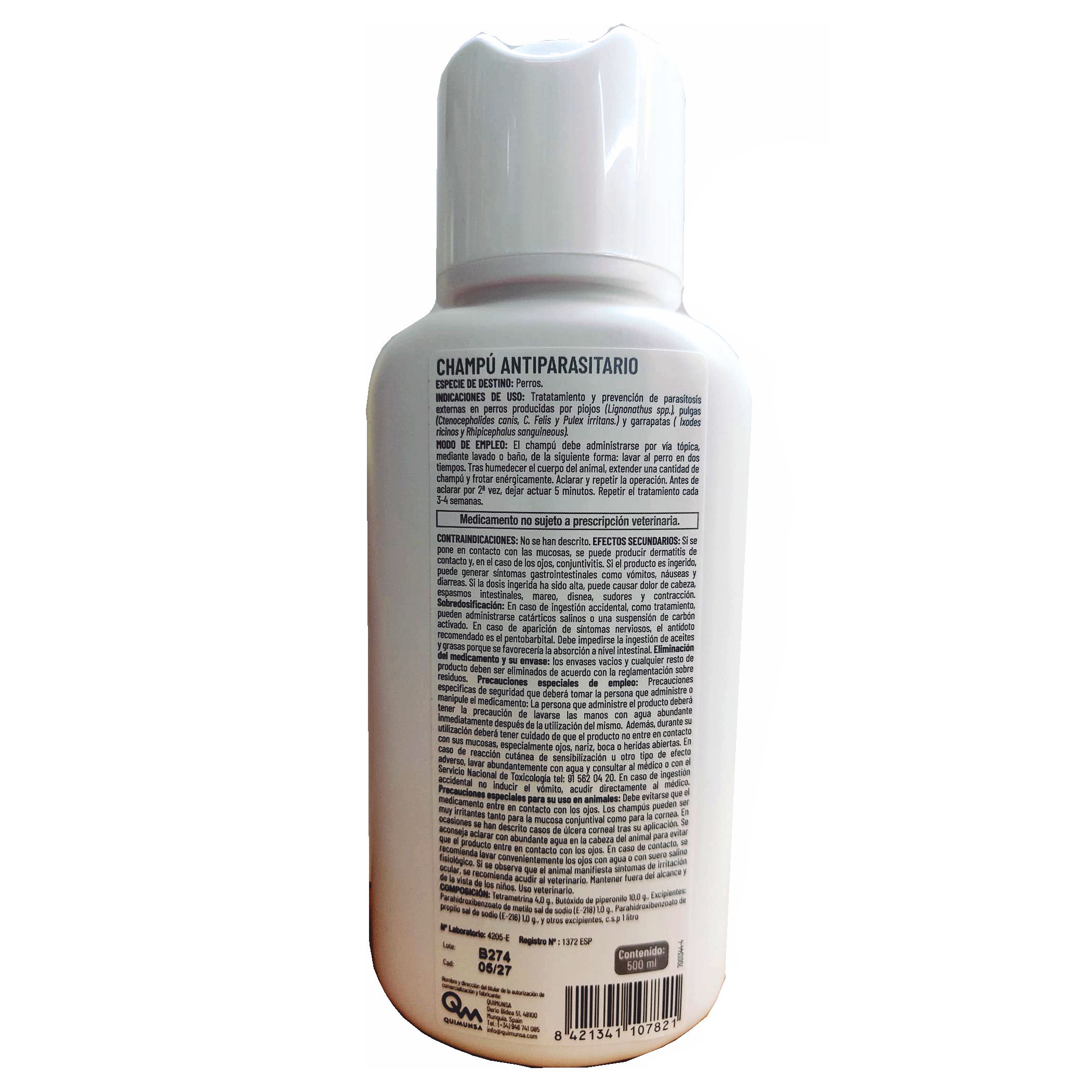 DIPTRON CHAMPU ANTIPARASITARIO 500 ML. - Imagen 2