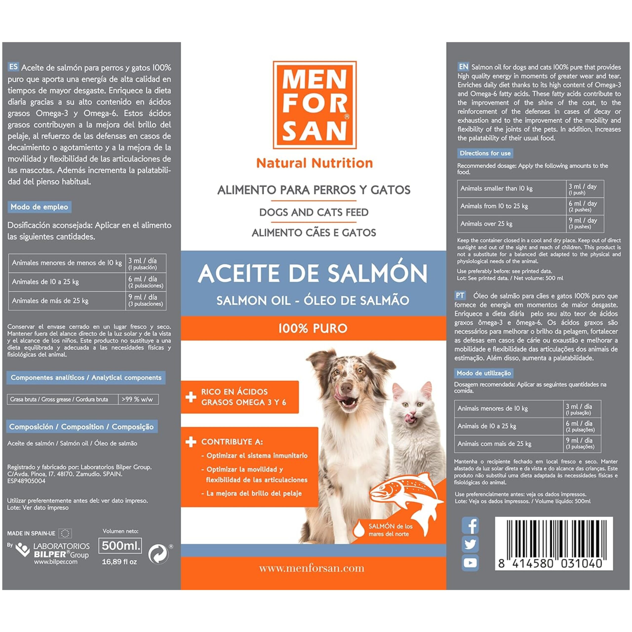 ACEITE DE SALMON 500ml. Menforsan - Imagen 2