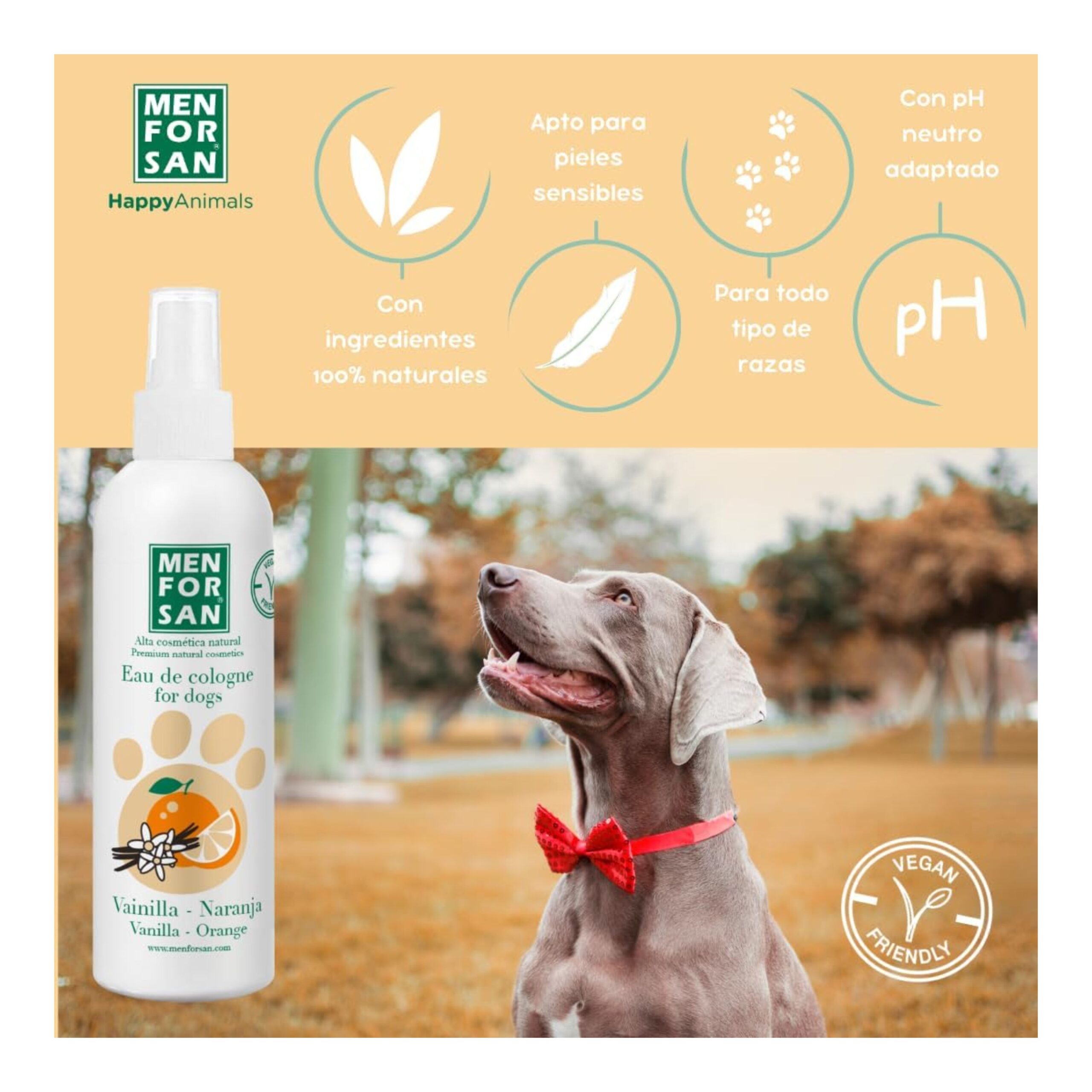 MENFORSAN AGUA DE COLONIA Vainilla/NARANJA Perros 125ml. - Imagen 4