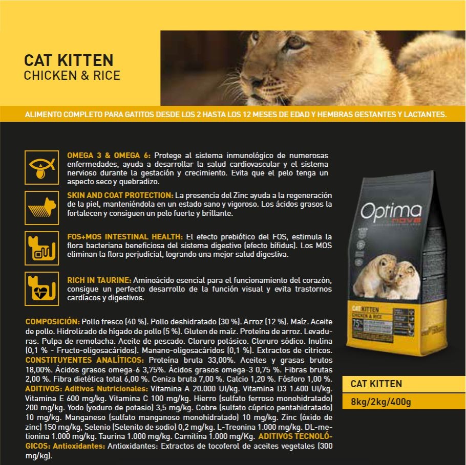 OPTIMA NOVA CAT KITTEN 6 KG. - Imagen 2