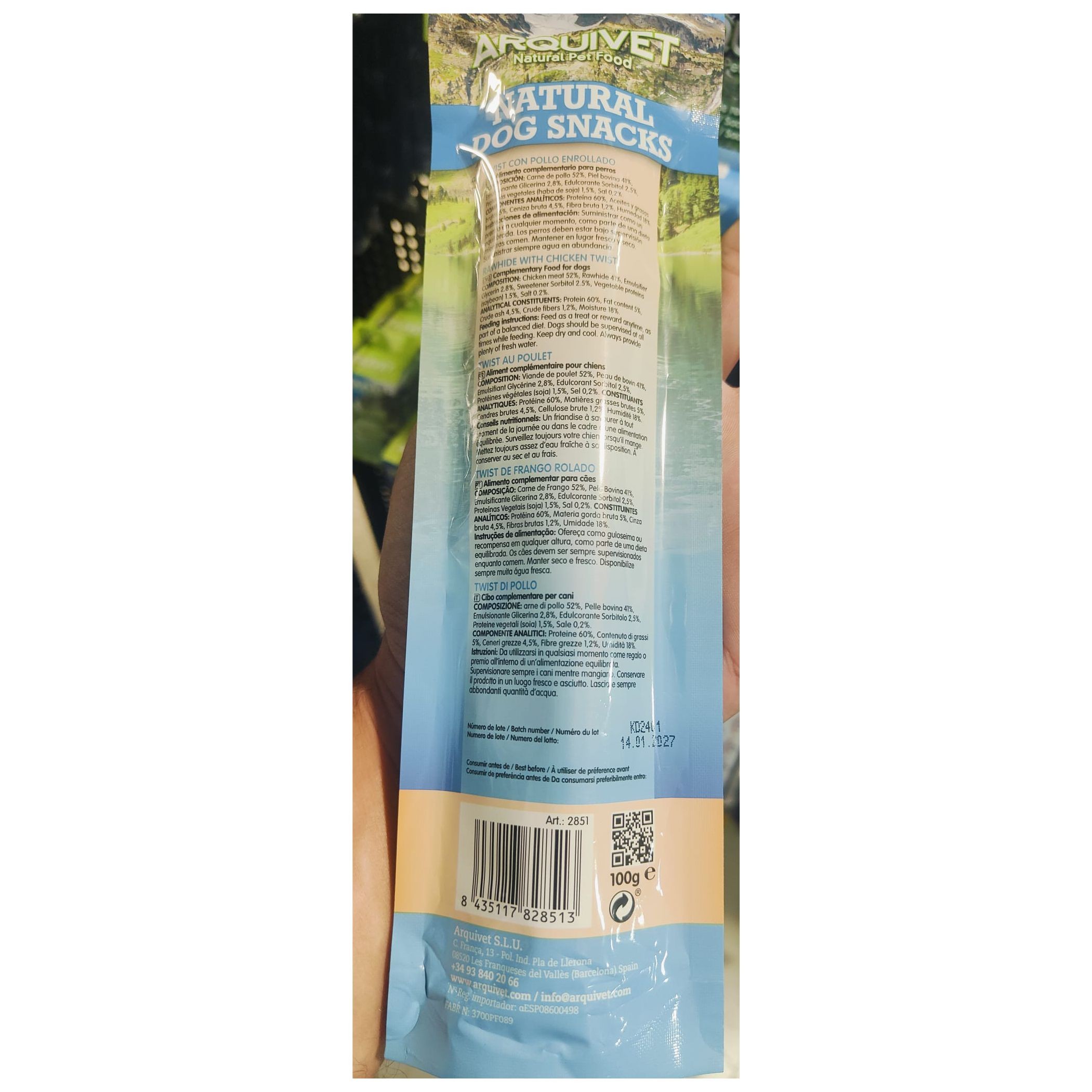 SNACK PALITO TWIST CON POLLO/ 24cm./100gr. - Imagen 3