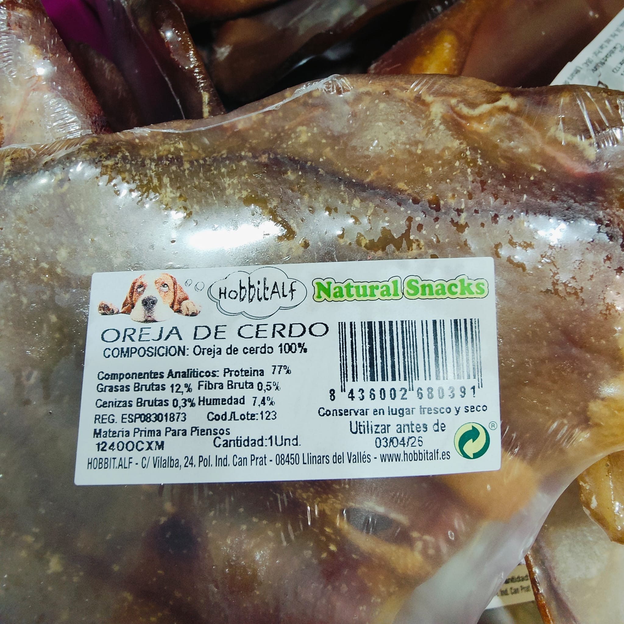 OREJAS DE CERDO ENVASE INDIVIDUAL 60g - 75g Ud. - Imagen 2