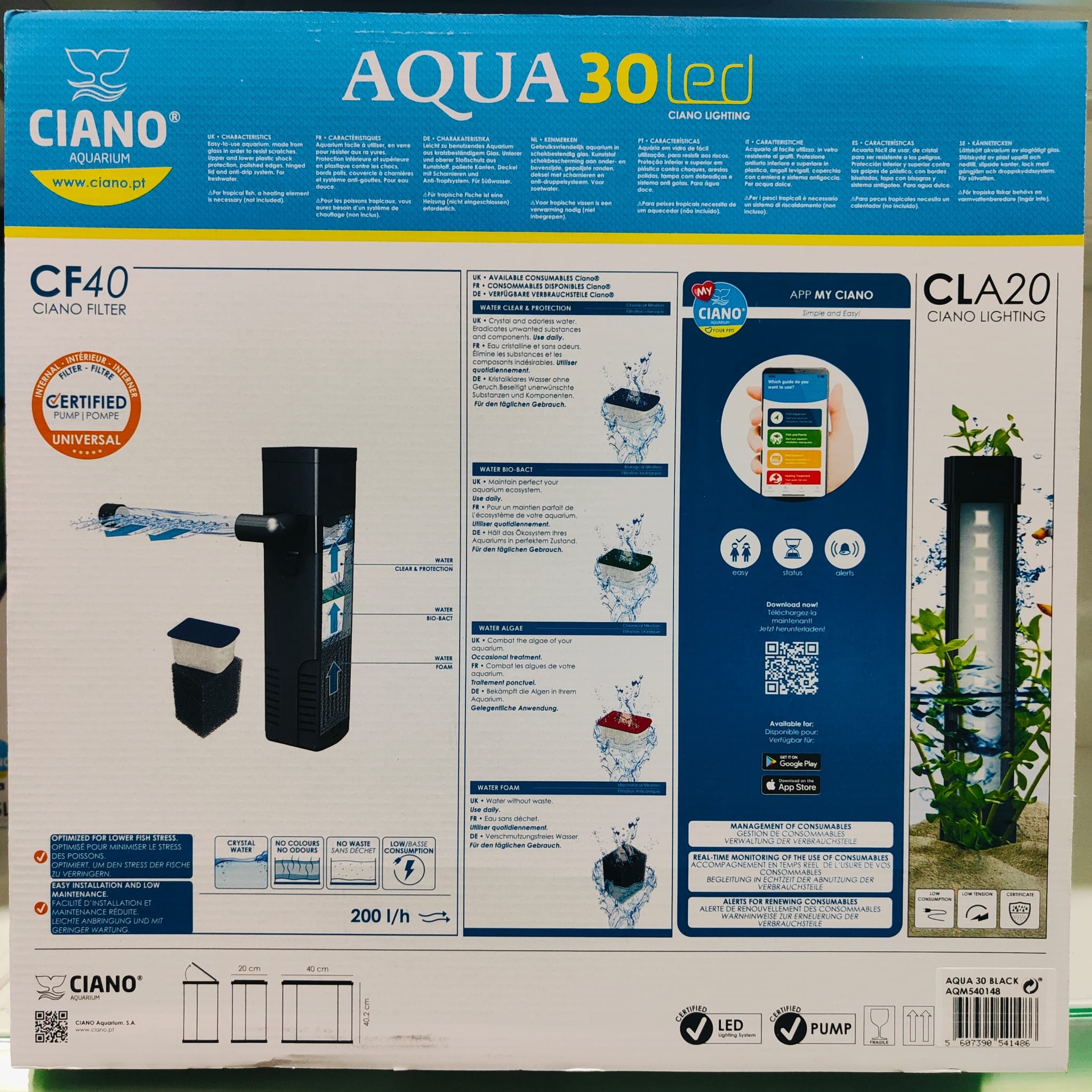 ACUARIO AQUA 30 LED. NEGRO. - Imagen 2