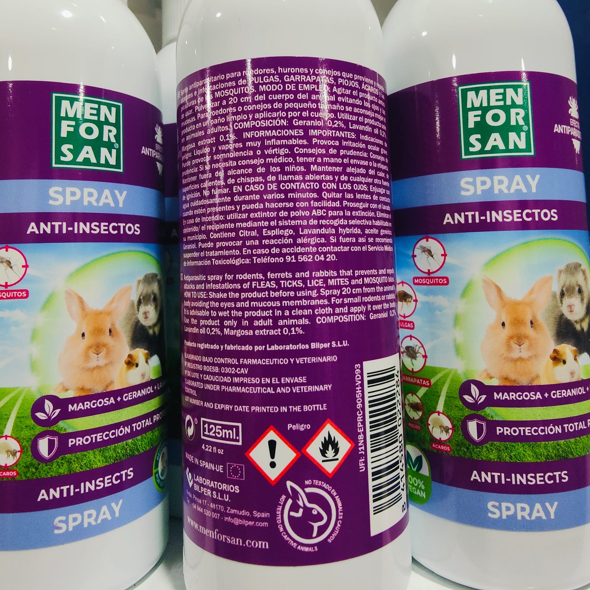 MENFORSAN SPRAY ANTI INSECTOS Roedores 125ml. - Imagen 2