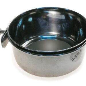 COMEDERO LORO INOX. 9,5cm.CON TORNILLO