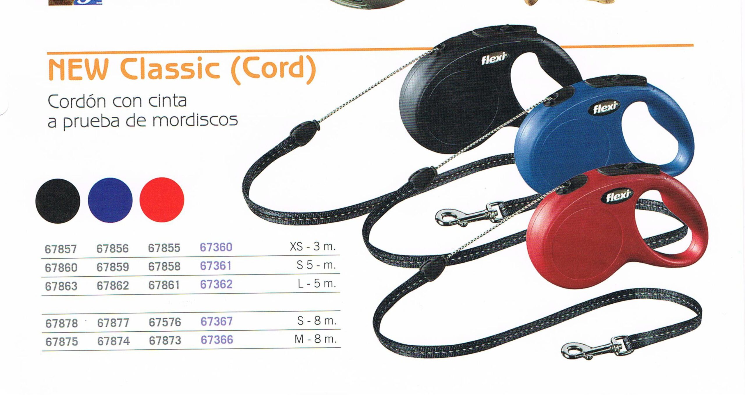 FLEXI NUEVO CLASSIC XS Cordon 3mts. Rojo