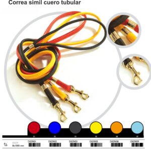 CORREA SIMIL CUERO TUBULAR 8X1000MM.AMARILLO